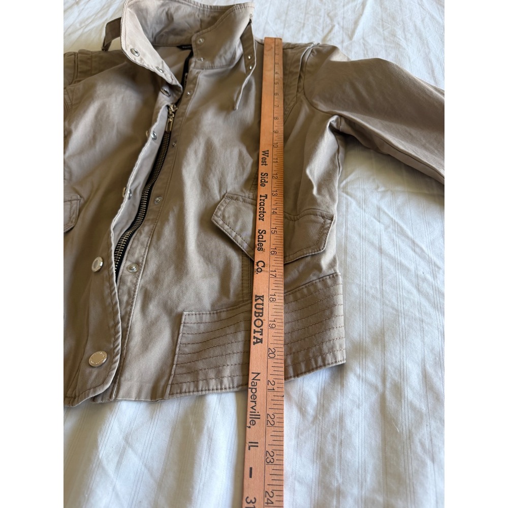 White House Black Market Tan Khaki Utility Military Jacket Size 8 - Picture 4 of 6